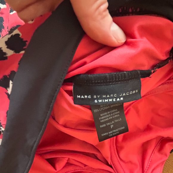 Marc By Marc Jacobs Pink and Black Leopard One Piece Swimsuit - Picture 7 of 7